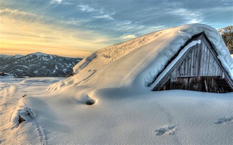 Hut in snow wallpaper - Nature wallpapers - #36331