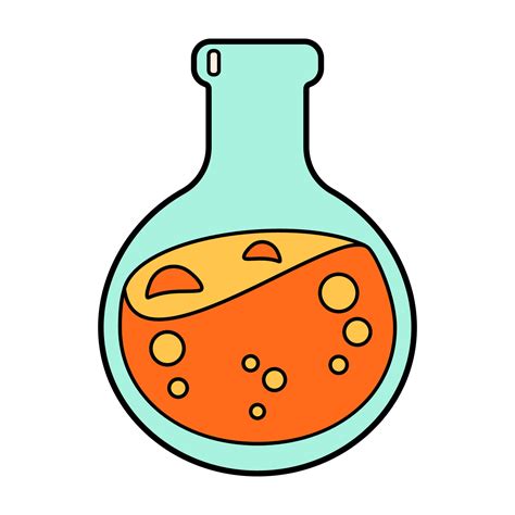 Science school chemical flask icon. Chemistry and biology education ...