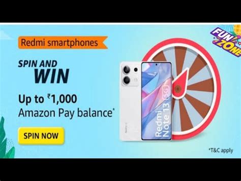 Amazon Readmi Smartphone Spin And Win Amazon Quiz Answer Today