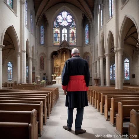 Praying Parisian Man In Church Stable Diffusion Online