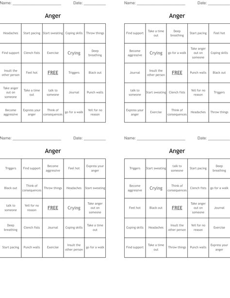 Anger Management Word Search Wordmint