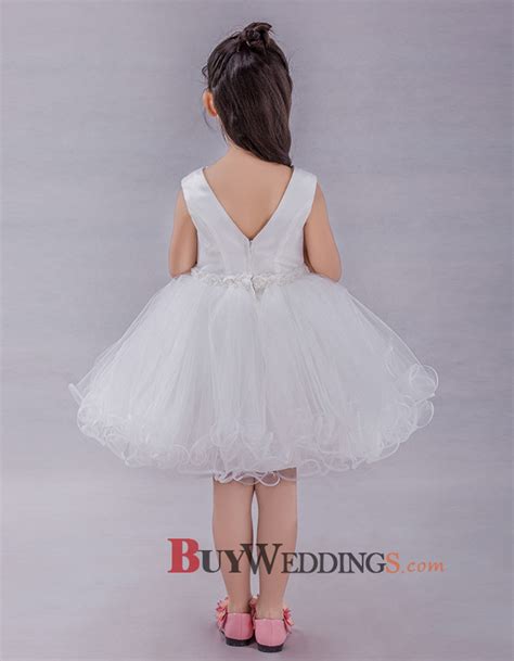 A Line Knee Length Satin Tulle Flower Girl Dresses Us 105 99