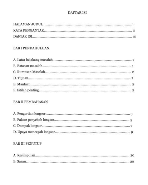 7 Contoh Daftar Isi Makalah Beserta Strukturnya