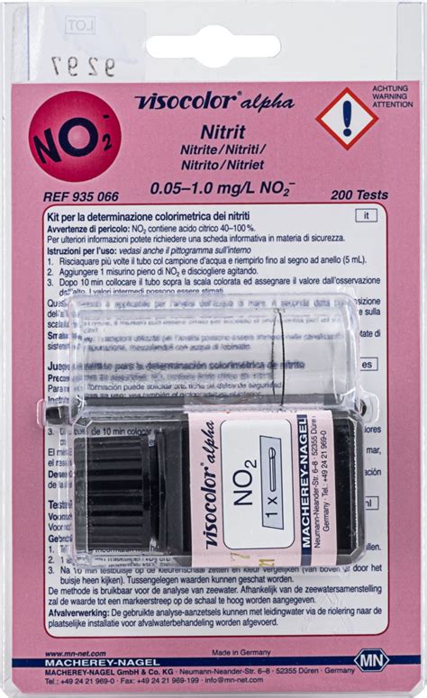 Visocolor Alpha Nitrite Test Kit Vendart Diagnostics