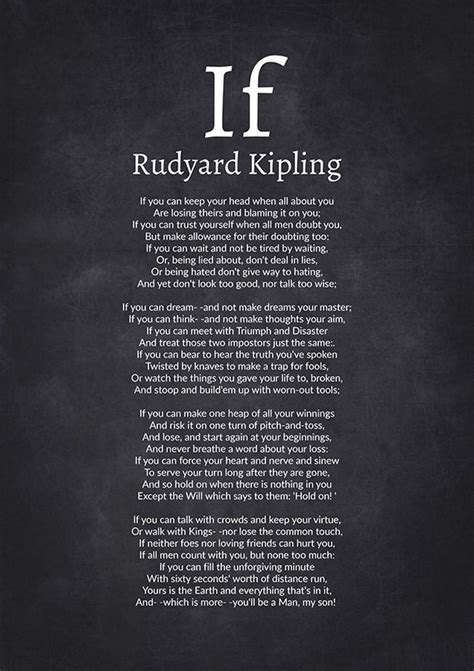 Se Rudyard Kipling Se Poesia Di Rudyard Kipling Se Stampa Di Etsy