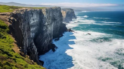 Premium Ai Image A Large Wave Crashing Into The Rocks