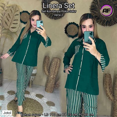 Jual Bella Set Setelan Rayon Premium Motif Garis Viral Oneset Wanita