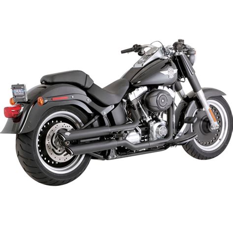 Vance & Hines 46343 3" Twin Slash Slip-ons, Black for Harley Softail Fat Boy '07-'17 ...