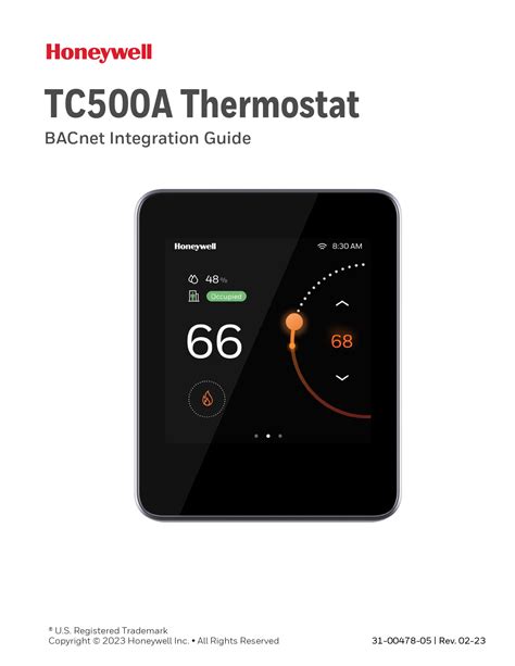 Honeywell Tc500a Commercial Thermostat Mounting Instruction Manual