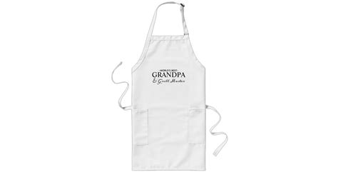 Elegant Worlds Best Grandpa Black Typography Long Apron Zazzle