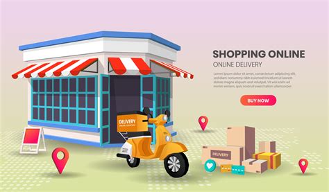 Retail Shop Food Delivery Service Landing Page 1179036 Vector Art at ...