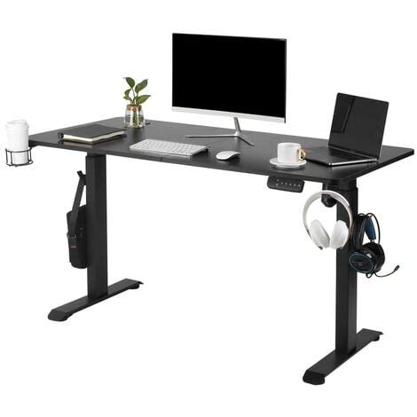 Makika Bureau Assis Debout Électrique 140 x 70 cm Noir