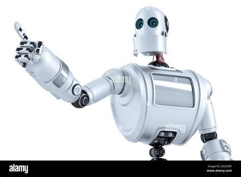 Robot Pointing At Invisible Object Isolated Contains Clipping Path