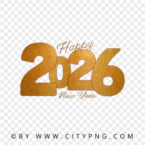 Gold Glitter 2026 Happy New Year Background PNG | Citypng