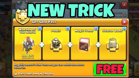 How To Get Gold Pass For Free In Clash Of Clans January 2021 Giveaway Youtube