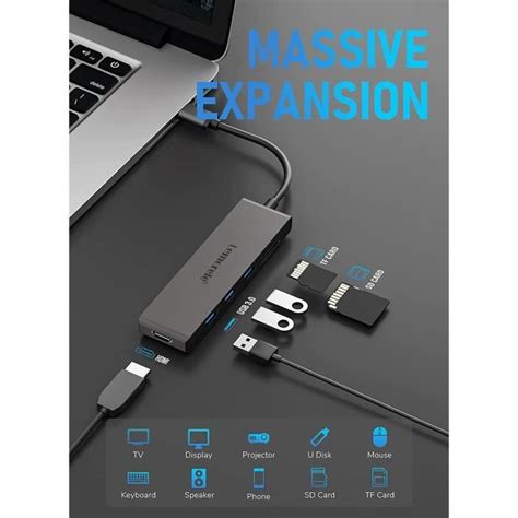 Hub Usb C 30 6 En 1 Lemorele Adaptateur Usb C Vers Hdmi 4k 3 Ports Usb