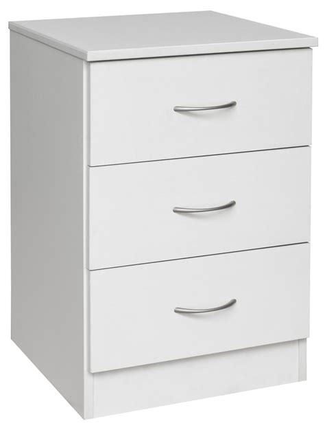 Mission White Bedside Table - 3 Drawers - Easy Home Furniture