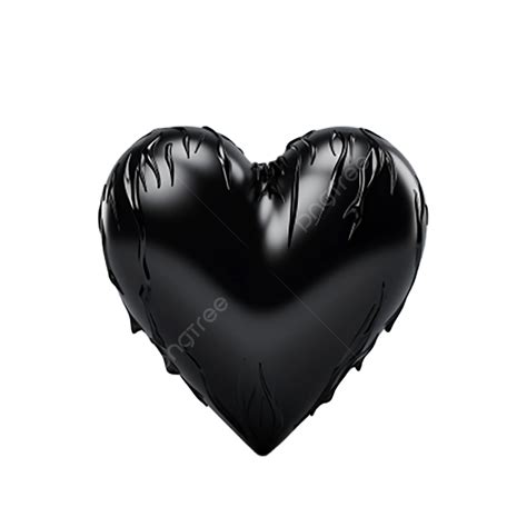 Black 3d Heart Emoji Realistic, Black, 3d Heart, Facebook Emoji PNG ...