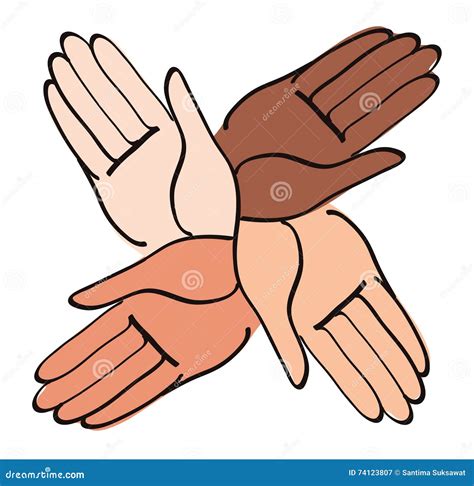 Minimal Hands Together Rainbow Symbol Vector | CartoonDealer.com #74123634