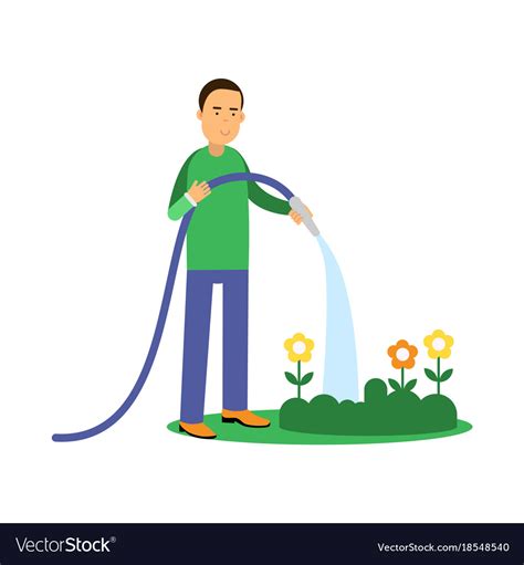 Watering Flowers Cartoon