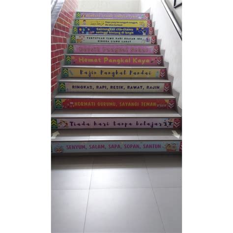 Jual Stiker/Sticker Tangga edukasi literasi Sekolah Kreatif Seri Kata Mutiara ukuran standar ...