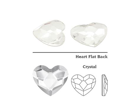 Swarovski 2808 Heart 36mm Crystal 10 Pieces Tooth Gems Isisandgold