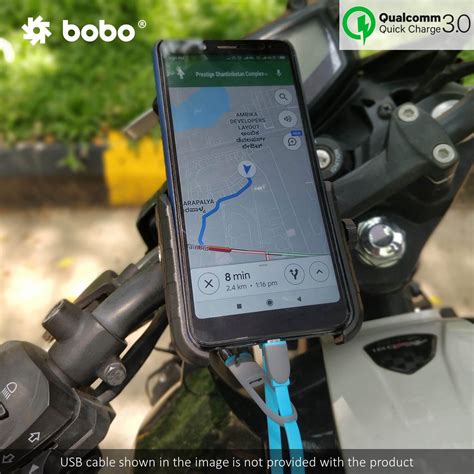 Bobo Bm Jaw Grip Bike Phone Holder With Fast Usb Charger