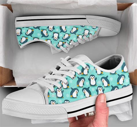 Blue Dabbing Penguin Shoes - Penguin Low Top Canvas Shoes | Chooze Shoes