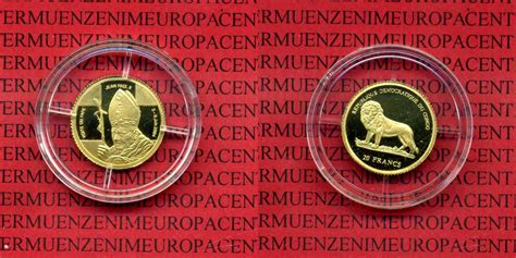 Kongo Demokratische Republik 20 Francs Goldmünze 1 25 Unze Kongo 20