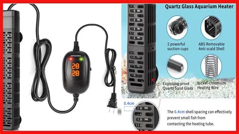 HiTauing Aquarium Heater 50W 100W 200W 300W 500W Submersible Fish Tank