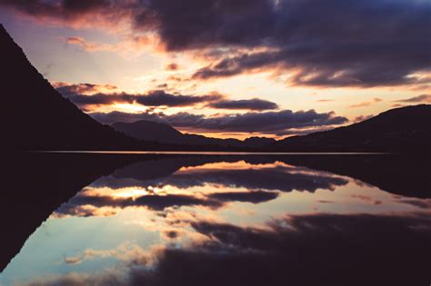 Fondos De Pantalla Paisaje Puesta De Sol Lago Cielo Reflexión