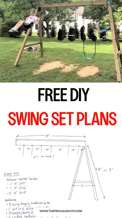 Free DIY Wooden Swing Set Plans in 2024 | Swing set plans, Wooden swing ...