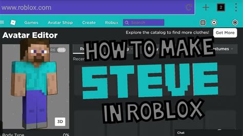 How To Make Steve From Minecraft In Roblox Youtube