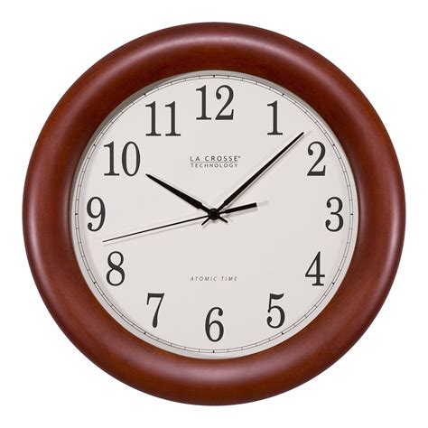 La Crosse Technology WT 3122A 12 1 2 Inch Wood Atomic Analog Clock