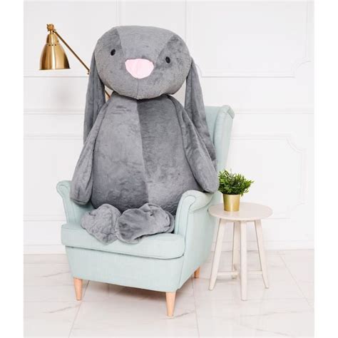 DEAR BEAR Lapin en Peluche géant et doux 160 cm gris Cdiscount Jeux