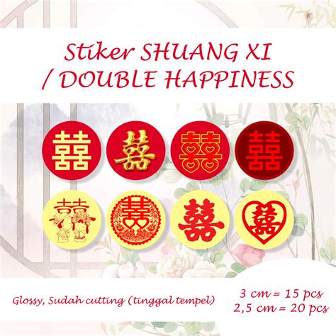 Jual Stiker Wedding Sangjit Shuang Xi Double Happiness Shopee Indonesia