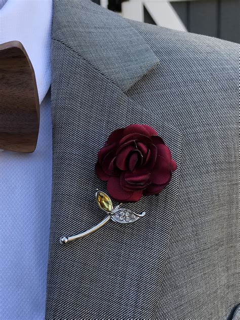 Rose Flower Red Lapel Pin Enamel Pin Wedding Lapel Pin Flower