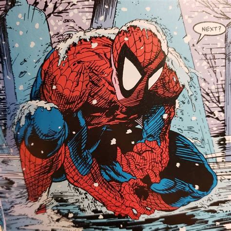 Spider Man By Todd McFarlane Spidey Playing In The Snow Spiderman