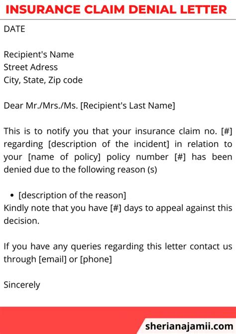 Insurance Claim Denial Letter 2025 Guide Free Samples Sheria Na Jamii