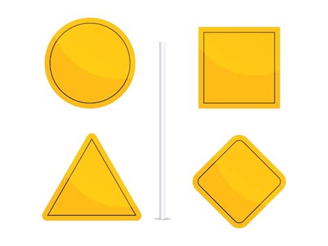 Premium Vector Set Of Blank Yellow Road Sign Vector Illustration