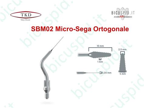 Sbm Inserto Sonico A Sega Con Gambo Angolato Micro Lama Disposta