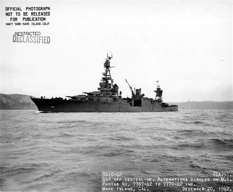 Heavy Cruiser Uss Chicago Ca 29 Off Mare Island Navy Yard California