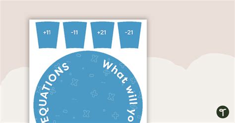 Classroom Spinner Template - Math Equations | Teach Starter