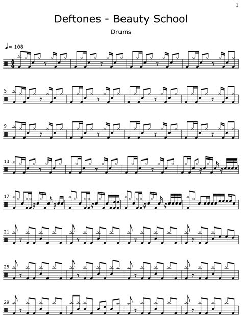 Deftones - Beauty School - Sheet music for Drum Set