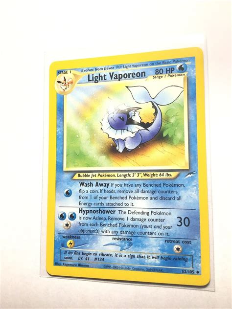 LIGHT VAPOREON 52 105 Neo Destiny Pokemon Card EXC EBay