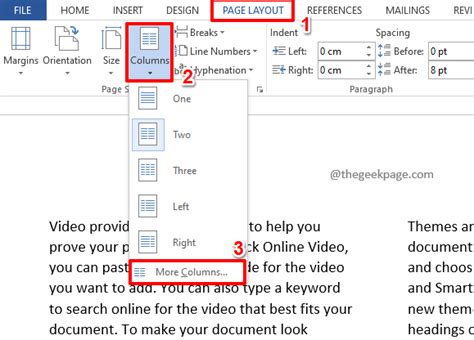 How To Divide A Page Into Multiple Columns In Ms Word