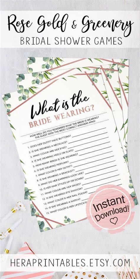 What Is The Bride Wearing Bridal Shower Games Printables Bridal