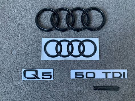 Oem Style Gloss Black Front Rear Emblem Badge Set For Audi Q5 50tdi