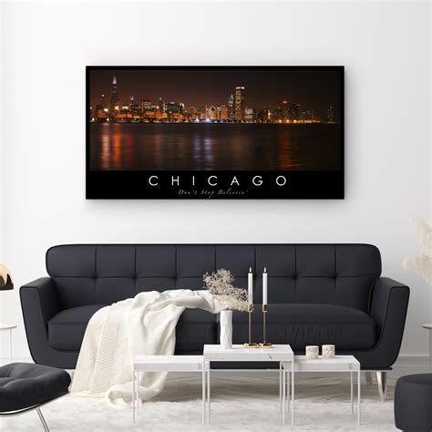 Chicago Skyline Canvas Art - Baseball 2