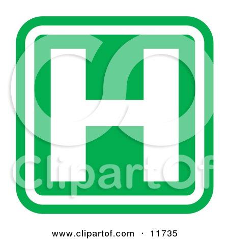 Green Hospital Sign With a White H Clipart Illustration by ...